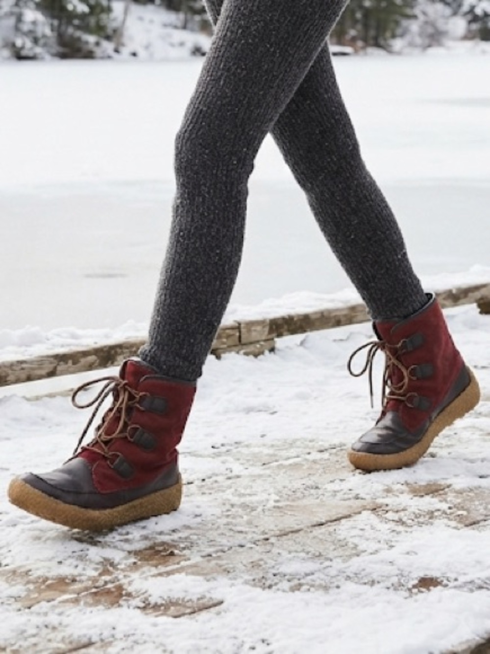 Cougar Cayuga Winter Boots Lace Up Ankle Insulated Red Brown Size 9